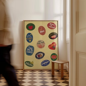 Obst-Aufkleber Obst-Aufkleber Poster-Kunst Druckbare Kunst Küche-Wand-Dekor