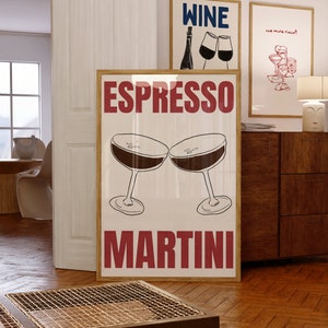 Espresso Martini Print Bar Cart Decor Print Cocktail Print Bar Cart Wall Art Alcohol Print Art Drinks Wall Decor Digital Download