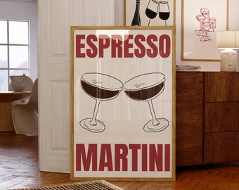 Espresso Martini Print Bar Cart Decor Print Cocktail Print Bar Cart Wall Art Alcohol Print Art Drinks Wall Decor Digital Download