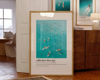 Surfing and Saltwater Vibes Digital Print - Coastal Decor, Ocean Waves, Surfer Lifestyle - Instant Download Wall Art