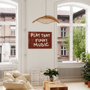 Play that Funky Music Print Retro Wand Kunst Küche Print Trendy Red Poster Vintage Musik Poster Digitaler Download Horizontal