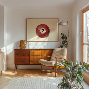Vintage biljartbal print retro handgetekende muur kunst afdrukbare muur kunst digitale download print horizontale downloadbare print trendy muur kunst