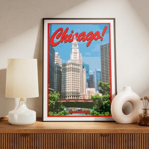 Chicago-afdruk | Chicago-poster | Chicago kunst aan de muur | Stadsafdruk | Trendy afdrukbare fotowand | Stadsposter | Digitale download