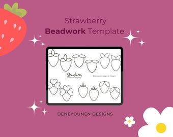 Plantilla descargable para bordado con cuentas de fresa para trabajos de abalorios indígenas.