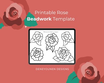 Plantilla descargable para hacer cuentas de rosas / Trabajo con cuentas indígenas