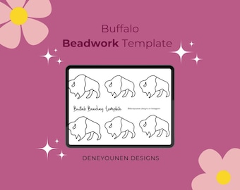 Plantilla descargable para abalorios de búfalo / Trabajo con abalorios indígenas