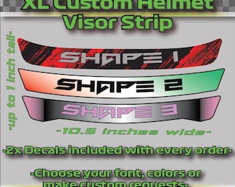 Custom Motorcycle Helmet Visor Stickers: XL Vinyl Strips (2x Included)