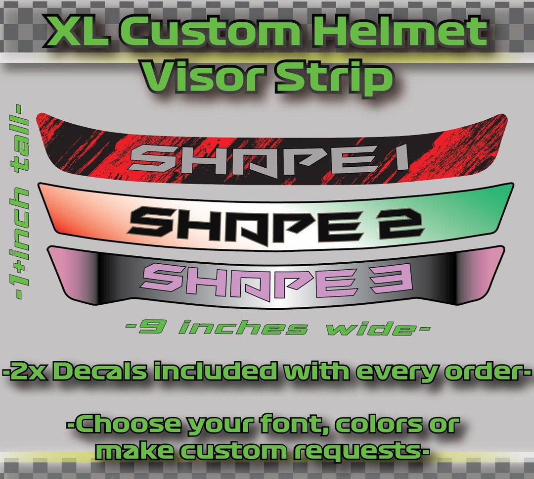 2 Helmet Visor Stickers for Motorcycle Helmets Sun Visor Etsy