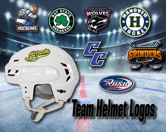 Team Logo Vinyl Helmet Stickers for sports helmets including hockey lacrosse baseball football