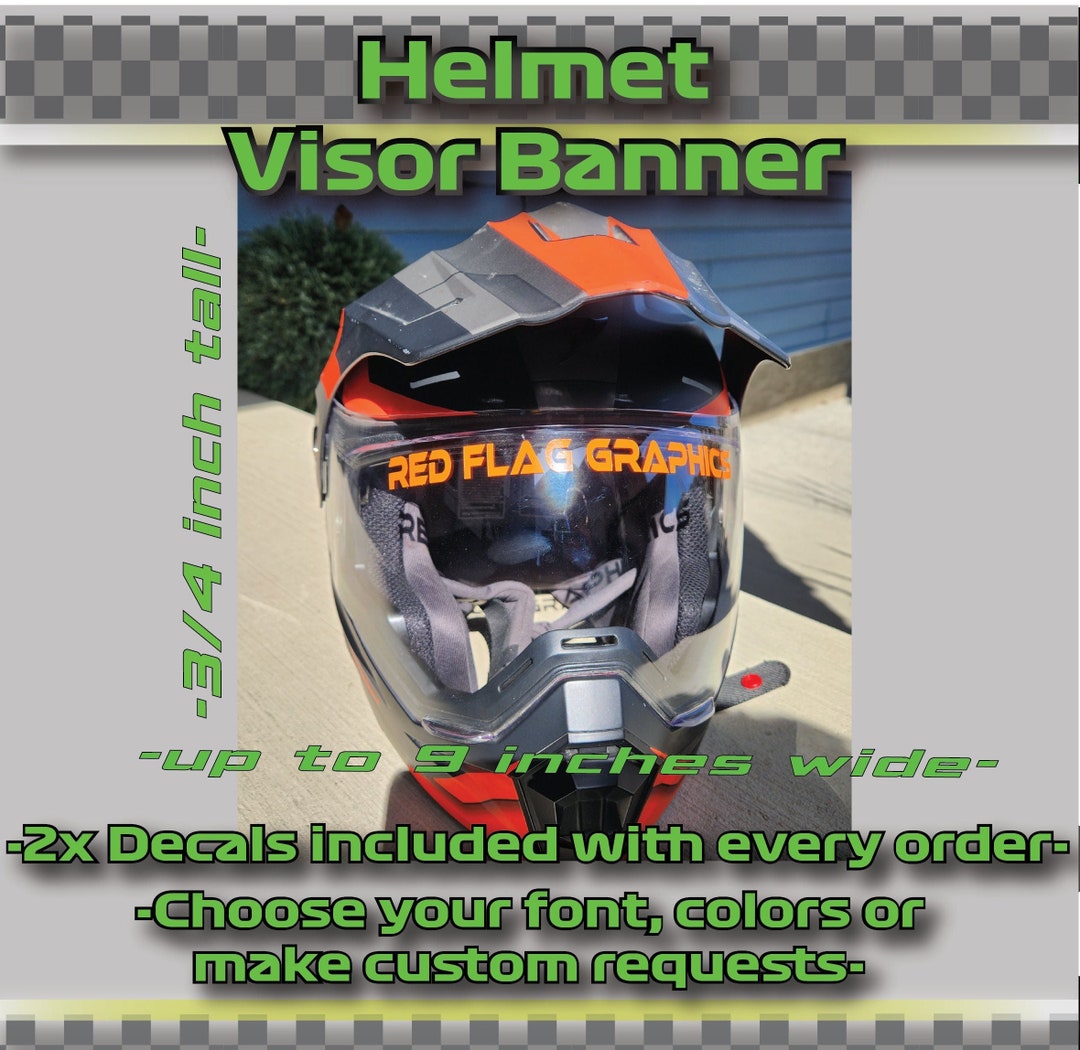 2x Helmet Visor Text Sticker, Personalized Sticker for Motorcycle