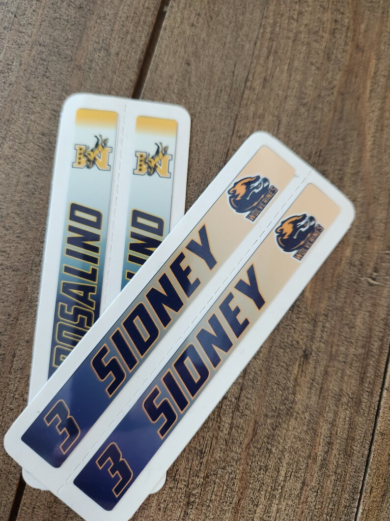 Personalized Hockey Stick Name Tags With Team Logos and Colors Etsy