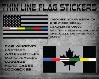 Thin Line Flag Decal EMS Police Firefighter Support and pride Sticker made from Vinyl