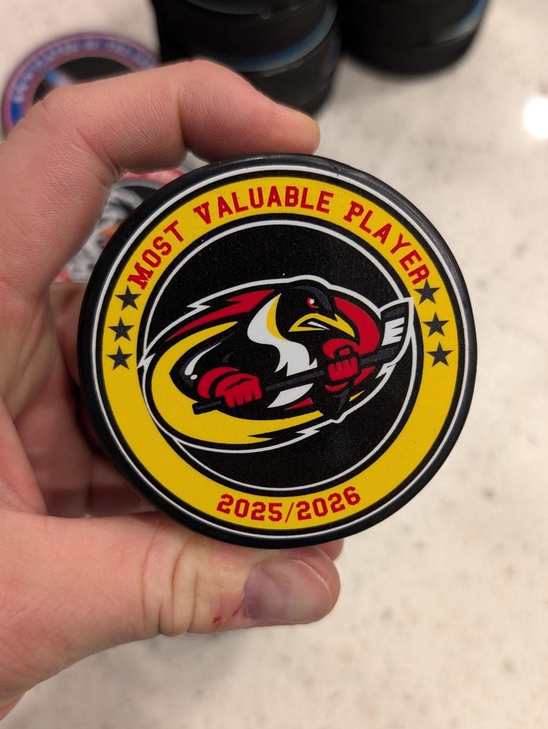 Custom Hockey Puck Decals, Player of the Game, MVP, Team Keepsake ...