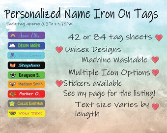Custom Iron On Name Tags: Full Color Kids Clothing Labels