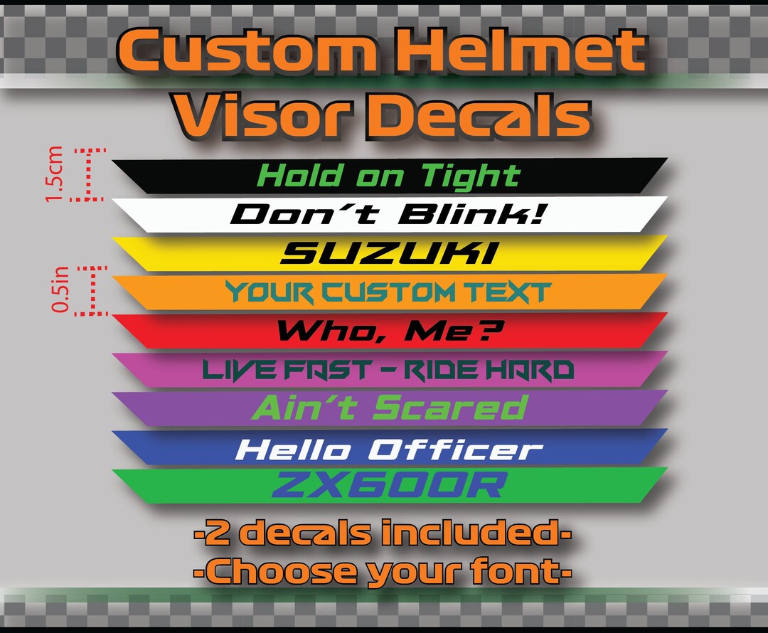 Helmet Visor Decals / Motorcycle Helmet Visor Strips / Custom Etsy Canada