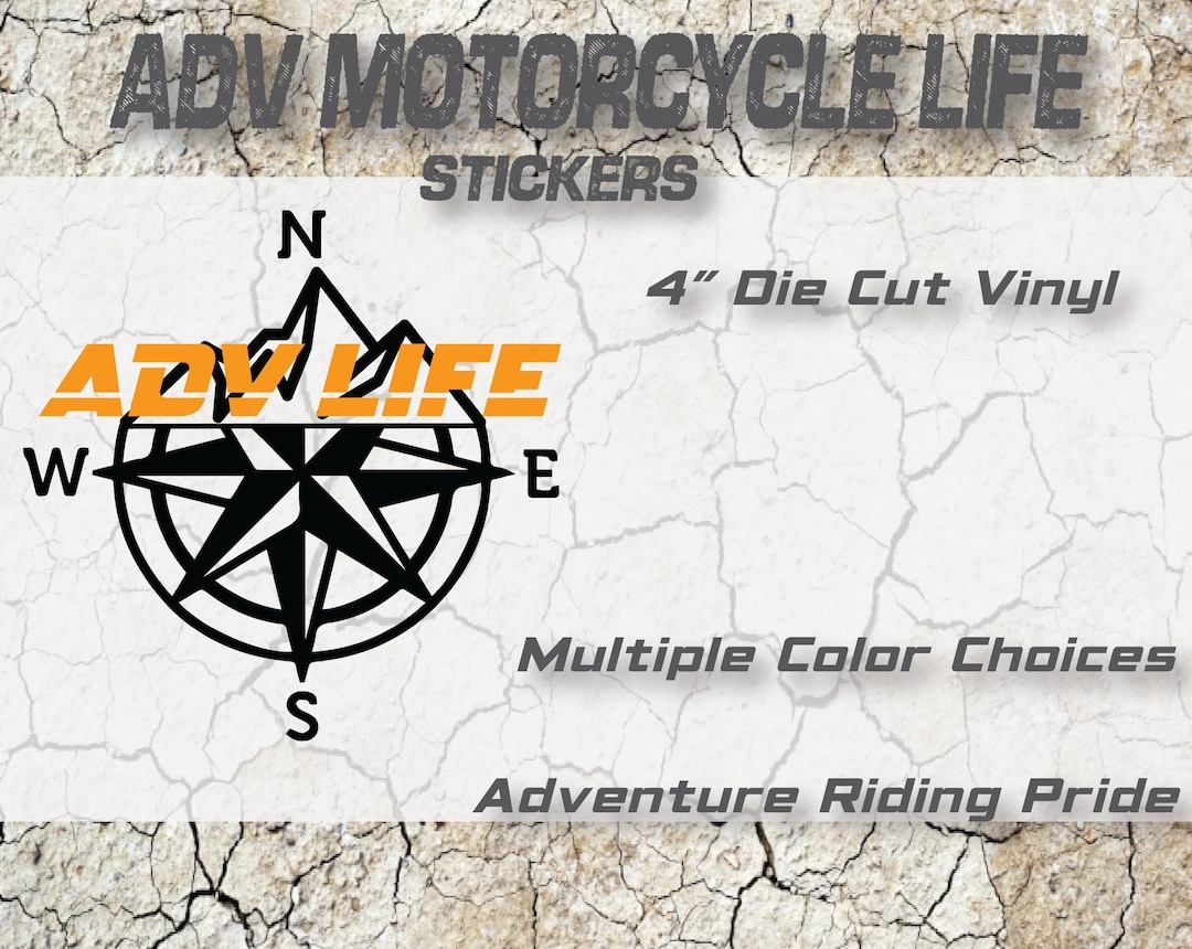 Adventure Motorcycle Compass Sticker: Die Cut Vinyl Decal - Etsy