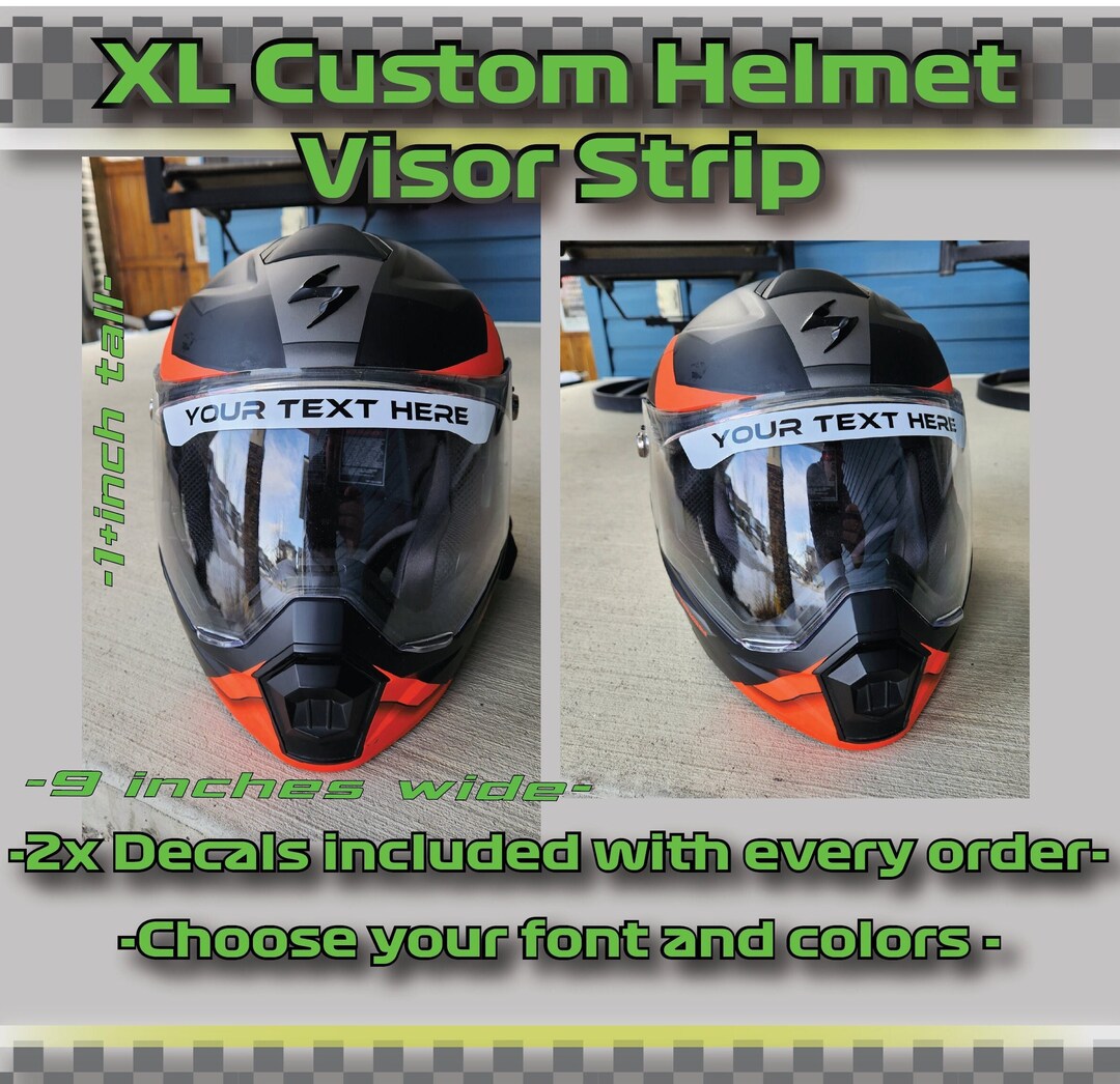 2x Helmet Visor Strip Sticker for Motorcycle Helmets Sun Visor Custom