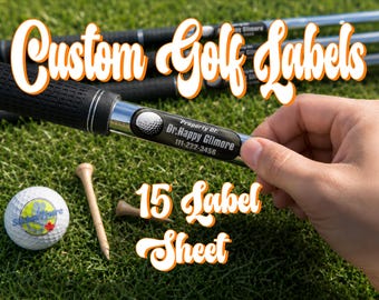 Personalized Golf Club Labels and Name Tags set of 15