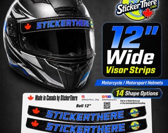 Custom Motorcycle Helmet Visor Stickers: XL Vinyl Strips 2 included 12 inches wide