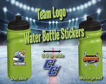 custom Logo Water Bottle Stickers fully personalized Vinyl Decals for your sports team or work