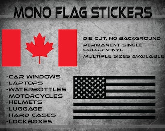 Canada USA Flag Stickers made with permanent viyl