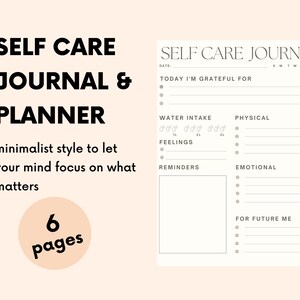 Self Care & Wellness Journal / Planner