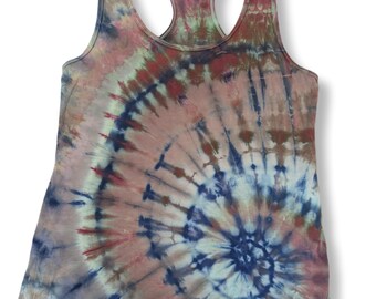 Large Cotton Candy Blue Swirl Tie Dye Tank