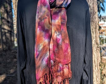 Purple Diamond Tie Dye Scarf/Shawl
