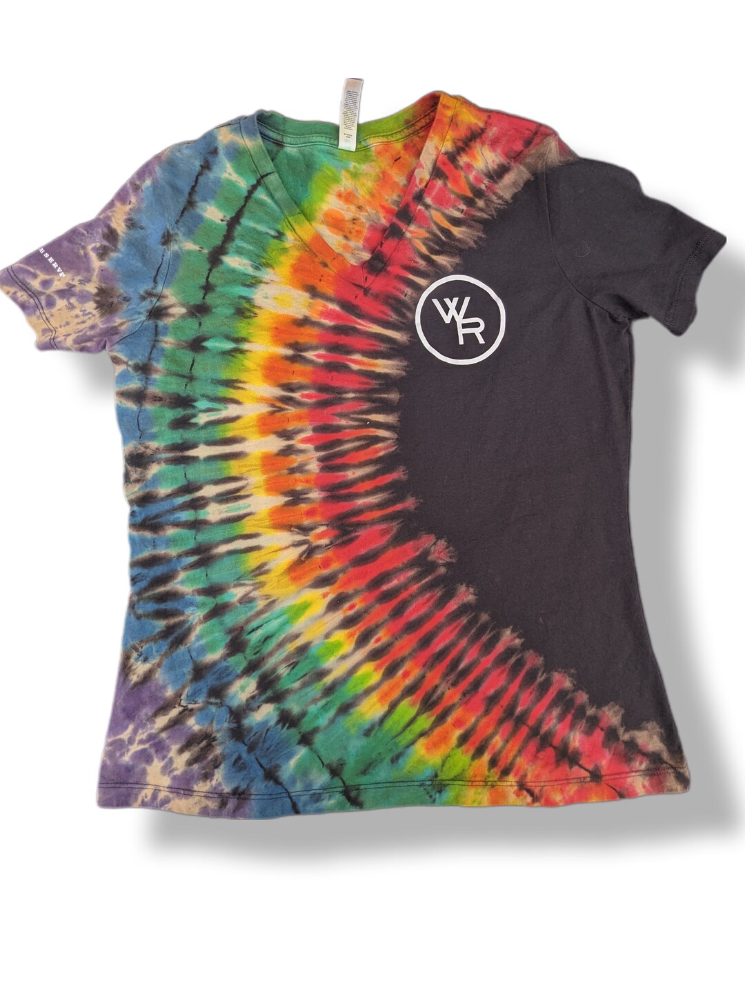Large Side Rainbow Reverse Tie Dye Bella Canvas Tshirt Woodford