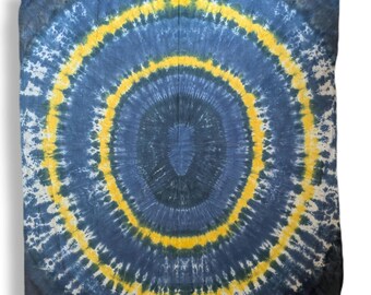 Blue Yellow Tie Dye Tapestry 50x50
