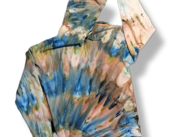 Medium Earth Tone Ice Dye Tie Dye Hoodie