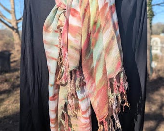 Watercolor Tiger Stripe Tie Dye Scarf/Shawl