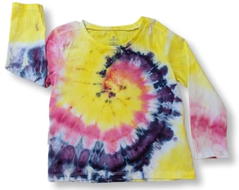 5T Honest Baby Brand Purple Wave Toddler Long Sleeve Tie Dye T-Shirt