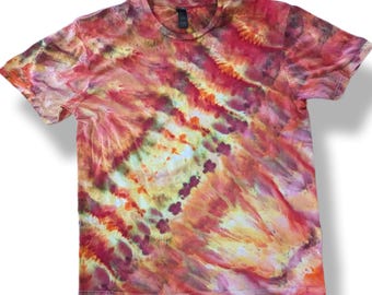 Large Sideways Cosmic Swirls Tie Dye T Shirt