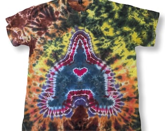 Large Cat Butt Fire Tie Dye T Shirt