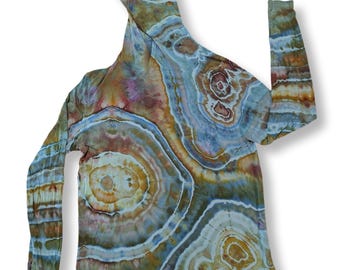 Small Sandstone Agate Ice Dye Bamboo Tie Dye Outdoor Sun Shirt