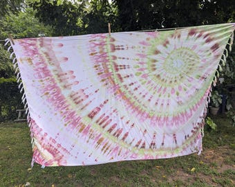 Watercolor Spiral Tie Dye Sarong
