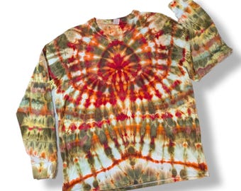 XL Red Spider Ice Dye Long Sleeve Tie Dye