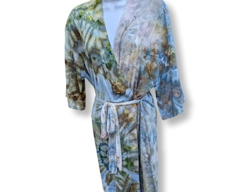 Large Earth Tone Swirls Ice Dye Robe