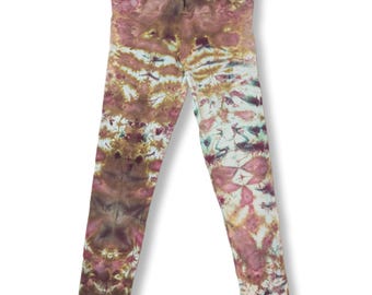 Large Ice Dye Dancing Robin Tie Dye Yoga Pants