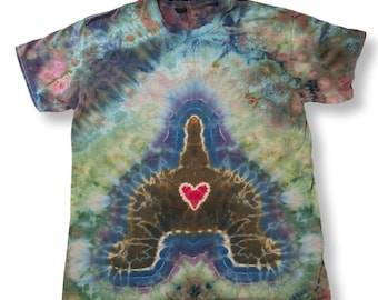Large Cat Butt Ice Dye Tie Dye T Shirt