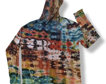 XL Earthy Elements Glitch Bamboo Tie Dye Outdoor Sun Shirt