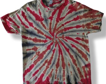 Large Reverse Dyed Red Spiral T Shirt