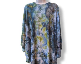 XL Forest Canopy Tie Dye Poncho/Tunic