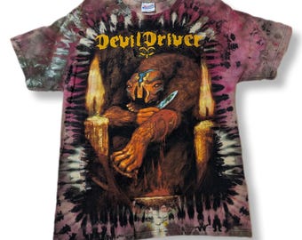 Large Devil driver Reverse Tie Dye T-Shirt