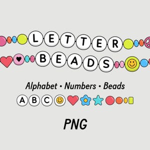 Freundschaft Perlenarmband PNG, Alphabet Perle PNG, Schrift Perlen, Digitale Buchstaben Freundschaft Perlen Clipart, Instant Download