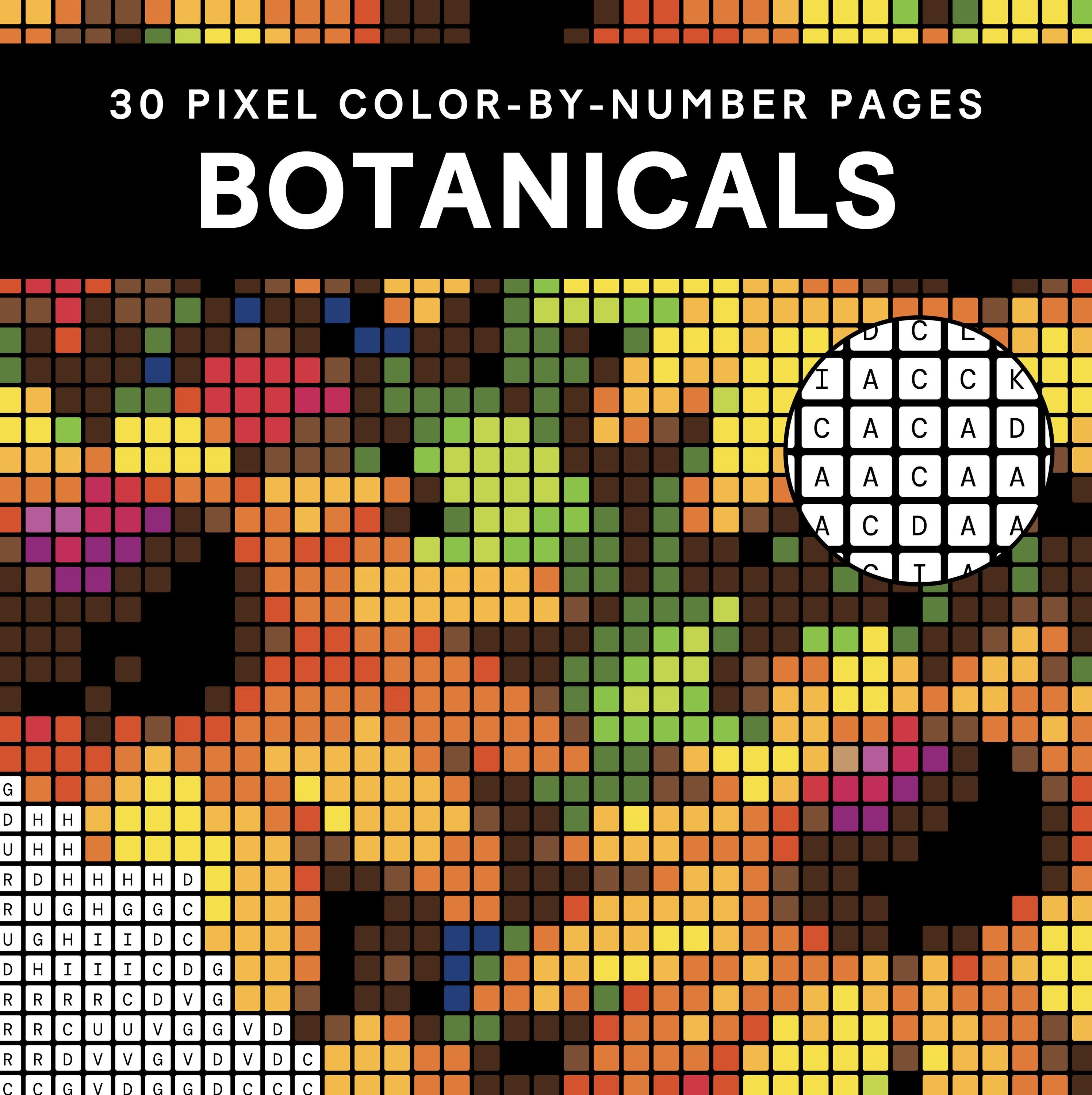 Botanical Pixel Color by Number: A Mystery Mosaic Coloring Book