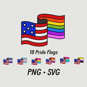 Agitant le drapeau américain LGBTQ Gay Pride SVG PNG | Téléchargements numériques, images vectorielles imprimables | drapeau transgenre, drapeau non binaire, drapeau lesbien, homosexuel
