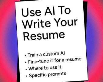 Use AI To Write Your Resume Ebook | Instant download | chatgpt prompts for a professional ATS resume