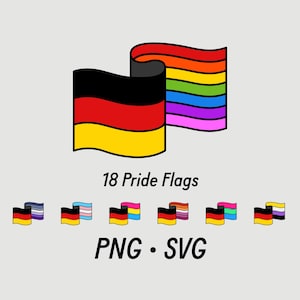Agitant le drapeau de la fierté gay LGBTQ Allemagne SVG PNG | Téléchargements numériques, images vectorielles imprimables | drapeau transgenre, drapeau non binaire, drapeau lesbien, homosexuel